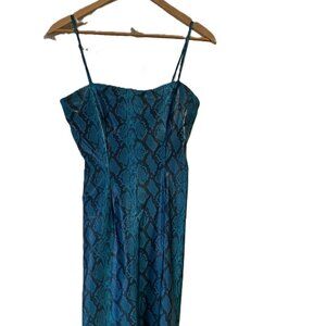 Arden B Women's Large Teal and Black Snake Print Dress